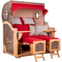 Strandkorb Düne Grande Bullauge Teak PE Grey Dessin 585 Strandkorb Düne Grande Bullauge Teak PE Grey Dessin 585