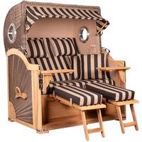 Strandkorb Baltikum Bullauge Teak PE Grey Dessin 581 Strandkorb Baltikum Bullauge Teak PE Grey Dessin 581