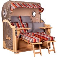 Strandkorb Baltikum Bullauge Teak PE Grey Dessin 584 Strandkorb Baltikum Bullauge Teak PE Grey Dessin 584