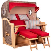 Strandkorb Baltikum Bullauge Teak PE Grey Dessin 585 Strandkorb Baltikum Bullauge Teak PE Grey Dessin 585