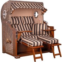 Strandkorb Baltikum Bullauge Mahagoni PE Grey Dessin 581 Strandkorb Baltikum Bullauge Mahagoni PE Grey Dessin 581