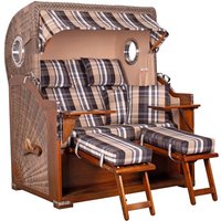 Strandkorb Baltikum Bullauge Mahagoni PE Grey Dessin 583 Strandkorb Baltikum Bullauge Mahagoni PE Grey Dessin 583