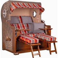 Strandkorb Baltikum Bullauge Mahagoni PE Grey Dessin 584 Strandkorb Baltikum Bullauge Mahagoni PE Grey Dessin 584