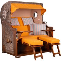 Strandkorb Baltikum Bullauge Mahagoni PE Grey Dessin 586 Strandkorb Baltikum Bullauge Mahagoni PE Grey Dessin 586