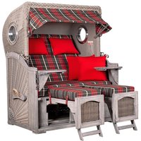 Strandkorb Düne Bullauge Mahagoni Washed Grey PE Koboo Grey Dessin 529 Strandkorb Düne Bullauge Mahagoni Washed Grey PE Koboo Grey Dessin 529