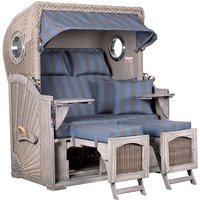 Strandkorb Düne Bullauge Mahagoni Washed Grey PE Koboo Grey Dessin 582 Strandkorb Düne Bullauge Mahagoni Washed Grey PE Koboo Grey Dessin 582