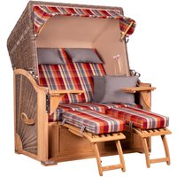 Strandkorb Seeblick Teak PE Grey Dessin 584 Strandkorb Seeblick Teak PE Grey Dessin 584