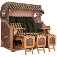 Strandkorb Düne Grande XXL Bullauge Teak PE grey Dessin 506 Strandkorb Düne Grande XXL Bullauge Teak PE grey Dessin 506