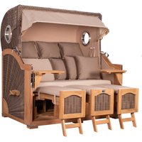 Strandkorb Düne Grande XXL Bullauge Teak PE grey Dessin 510 Strandkorb Düne Grande XXL Bullauge Teak PE grey Dessin 510