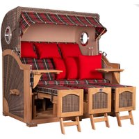 Strandkorb Düne Grande XXL Bullauge Teak PE grey Dessin 529 Strandkorb Düne Grande XXL Bullauge Teak PE grey Dessin 529