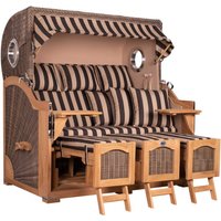 Strandkorb Düne Grande XXL Bullauge Teak PE grey Dessin 581 Strandkorb Düne Grande XXL Bullauge Teak PE grey Dessin 581