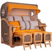 Strandkorb Düne Grande XXL Bullauge Teak PE grey Dessin 586 Strandkorb Düne Grande XXL Bullauge Teak PE grey Dessin 586