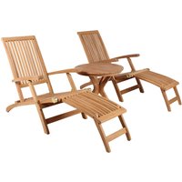 Gartenmöbelset Teak Deckchair Yacht & Tisch Burton Gartenmöbelset Teak Deckchair Yacht & Tisch Burton