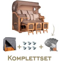 Strandkorb Komplettset Düne Grande XXL Teak Bullauge PE Grey Dessin… Strandkorb Komplettset Düne Grande XXL Teak Bullauge PE Grey Dessin…