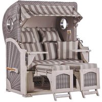 Strandkorb Düne Bullauge Mahagoni Washed Grey PE Koboo Grey Dessin 537 Strandkorb Düne Bullauge Mahagoni Washed Grey PE Koboo Grey Dessin 537