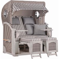 Strandkorb Düne Bullauge Mahagoni Washed Grey PE Koboo Grey Dessin 545 Strandkorb Düne Bullauge Mahagoni Washed Grey PE Koboo Grey Dessin 545