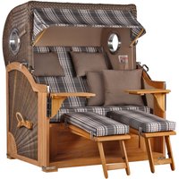 Strandkorb Baltikum Bullauge Teak PE Grey Dessin 522 Strandkorb Baltikum Bullauge Teak PE Grey Dessin 522