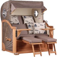 Strandkorb Baltikum Bullauge Teak PE Grey Dessin 540 Strandkorb Baltikum Bullauge Teak PE Grey Dessin 540