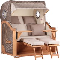 Strandkorb Baltikum Bullauge Teak PE Grey Dessin 510 Strandkorb Baltikum Bullauge Teak PE Grey Dessin 510