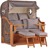 Strandkorb Baltikum Bullauge Teak PE Grey Dessin 501 Strandkorb Baltikum Bullauge Teak PE Grey Dessin 501