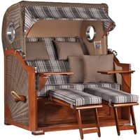 Strandkorb Baltikum Bullauge Mahagoni PE Grey Dessin 522 Strandkorb Baltikum Bullauge Mahagoni PE Grey Dessin 522