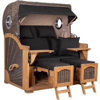 Strandkorb Düne Grande Bullauge Teak PE Grey Dessin 548 Strandkorb Düne Grande Bullauge Teak PE Grey Dessin 548