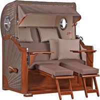 Strandkorb Baltikum Bullauge Mahagoni PE Grey Dessin 534 Strandkorb Baltikum Bullauge Mahagoni PE Grey Dessin 534