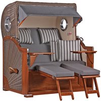 Strandkorb Baltikum Bullauge Mahagoni PE Grey Dessin 544 Strandkorb Baltikum Bullauge Mahagoni PE Grey Dessin 544