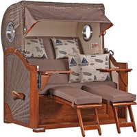 Strandkorb Baltikum Bullauge Mahagoni PE Grey Dessin 540 Strandkorb Baltikum Bullauge Mahagoni PE Grey Dessin 540