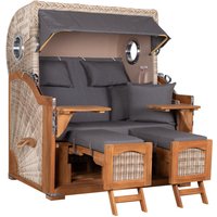 Strandkorb Düne Grande Bullauge Teak PE Shell Dessin 551 Strandkorb Düne Grande Bullauge Teak PE Shell Dessin 551