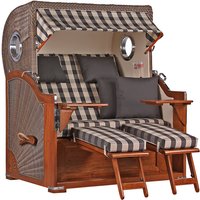 Strandkorb Baltikum Bullauge Mahagoni PE Grey Dessin 505 Strandkorb Baltikum Bullauge Mahagoni PE Grey Dessin 505