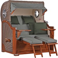 Strandkorb Baltikum Bullauge Mahagoni PE Grey Dessin 504 Strandkorb Baltikum Bullauge Mahagoni PE Grey Dessin 504