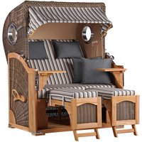 Strandkorb Düne Bullauge Teak PE Grey Dessin 545 Strandkorb Düne Bullauge Teak PE Grey Dessin 545
