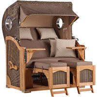 Strandkorb Düne Bullauge Teak PE Grey Dessin 534 Strandkorb Düne Bullauge Teak PE Grey Dessin 534