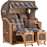 Strandkorb Düne Bullauge Teak PE Grey Dessin 522 Strandkorb Düne Bullauge Teak PE Grey Dessin 522