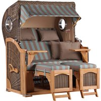 Strandkorb Düne Bullauge Teak PE Grey Dessin 520 Strandkorb Düne Bullauge Teak PE Grey Dessin 520