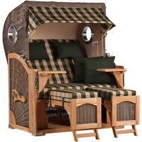 Strandkorb Düne Bullauge Teak PE Grey Dessin 506 Strandkorb Düne Bullauge Teak PE Grey Dessin 506