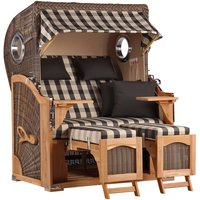 Strandkorb Düne Bullauge Teak PE Grey Dessin 505 Strandkorb Düne Bullauge Teak PE Grey Dessin 505