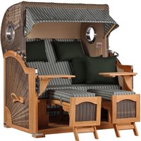 Strandkorb Düne Bullauge Teak PE Grey Dessin 504 Strandkorb Düne Bullauge Teak PE Grey Dessin 504