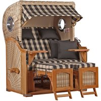 Strandkorb Düne Bullauge Teak PE Shell Dessin 505 Strandkorb Düne Bullauge Teak PE Shell Dessin 505