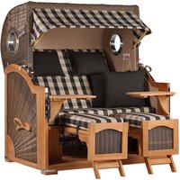 Strandkorb Düne Grande Bullauge Teak PE Grey Dessin 505 Strandkorb Düne Grande Bullauge Teak PE Grey Dessin 505