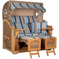 Strandkorb Düne Grande Bullauge Teak PE Banana Dessin 580 Strandkorb Düne Grande Bullauge Teak PE Banana Dessin 580