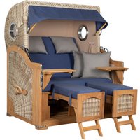 Strandkorb Düne Grande Bullauge Teak PE Shell Dessin 595 Strandkorb Düne Grande Bullauge Teak PE Shell Dessin 595