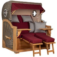 Strandkorb Baltikum Bullauge Teak PE Grey Dessin 594 Strandkorb Baltikum Bullauge Teak PE Grey Dessin 594