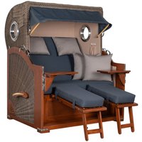 Strandkorb Baltikum Bullauge Mahagoni PE Grey Dessin 593 Strandkorb Baltikum Bullauge Mahagoni PE Grey Dessin 593