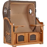 Strandkorb Düne Bullauge Teak PE Grey Dessin 593 Strandkorb Düne Bullauge Teak PE Grey Dessin 593