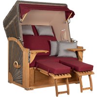 Strandkorb Seeblick Teak PE Grey Dessin 594 Strandkorb Seeblick Teak PE Grey Dessin 594