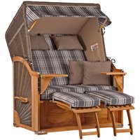 Strandkorb Seeblick Teak PE Grey Dessin 522 Strandkorb Seeblick Teak PE Grey Dessin 522