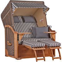 Strandkorb Seeblick Teak PE Grey Dessin 545 Strandkorb Seeblick Teak PE Grey Dessin 545