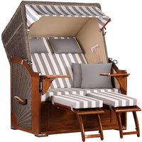 Strandkorb Seeblick Mahagoni PE Grey Dessin 513 Strandkorb Seeblick Mahagoni PE Grey Dessin 513